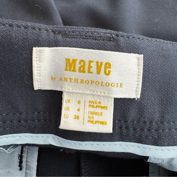 Like new! Mauve by Anthropologie Paper-bag High-Waisted Straight-Leg Pants -Navy - Picture 5 of 7